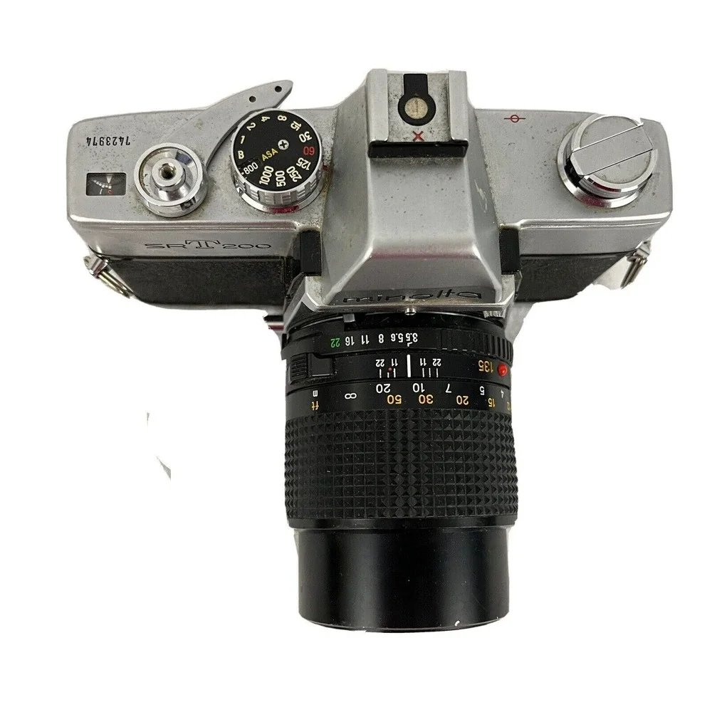 Minolta‎ SRT 200 Vintage Camera 35mm Film With 135mm F/3.5 Lens Tested & Works